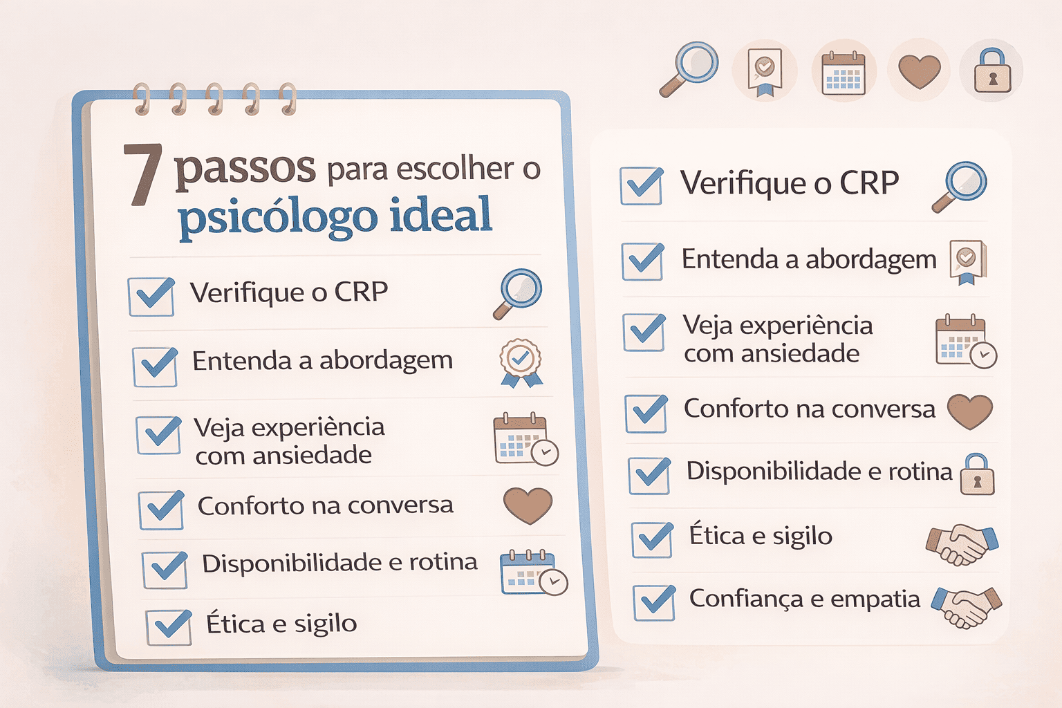 Checklist com 7 passos para escolher um psicólogo para ansiedade