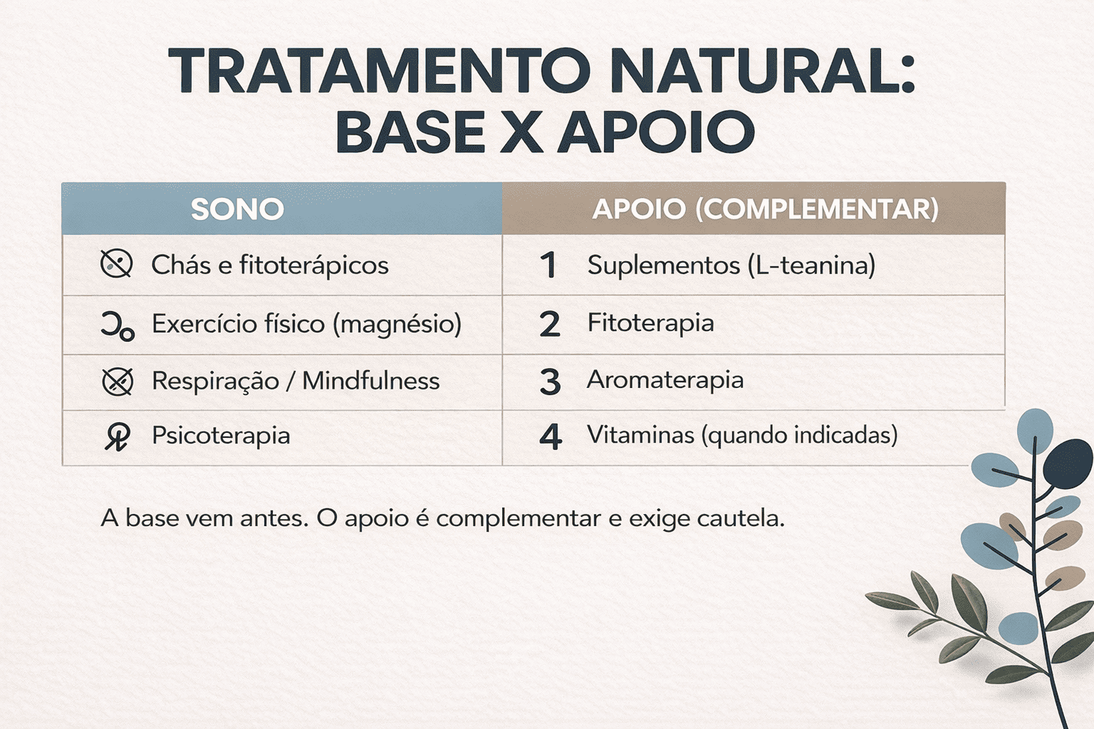 Diferença entre base e apoio no tratamento natural da ansiedade