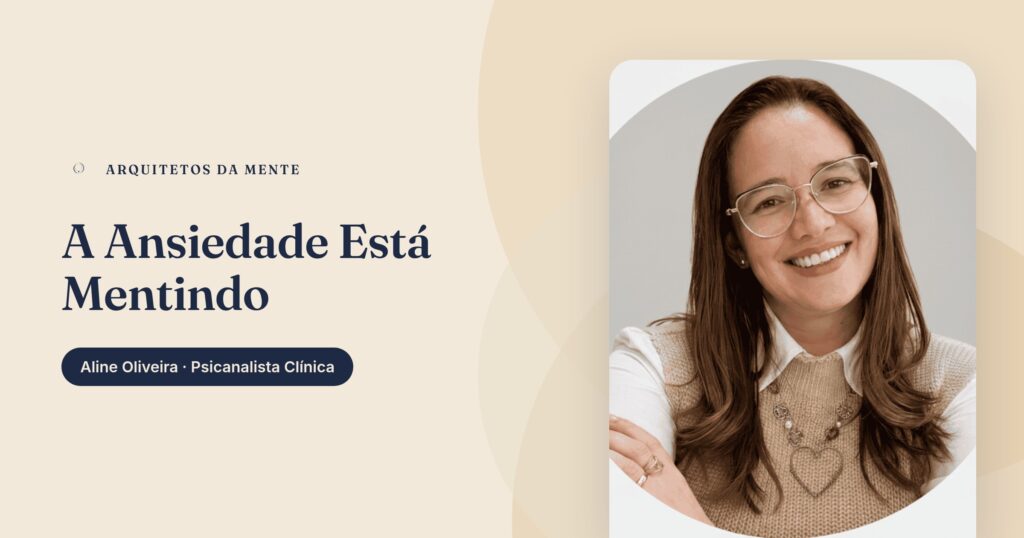 Ilustração representando distorções cognitivas da ansiedade com mente em conflito entre realidade e medo