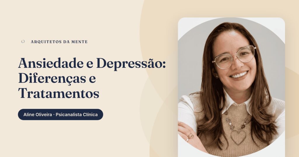 Ilustração mostrando uma pessoa em momento de reflexão, representando o processo de compreensão entre ansiedade e depressão