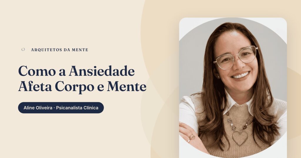 Mulher jovem com expressão serena praticando técnicas de respiração, representando como lidar quando a ansiedade afeta o corpo e a mente