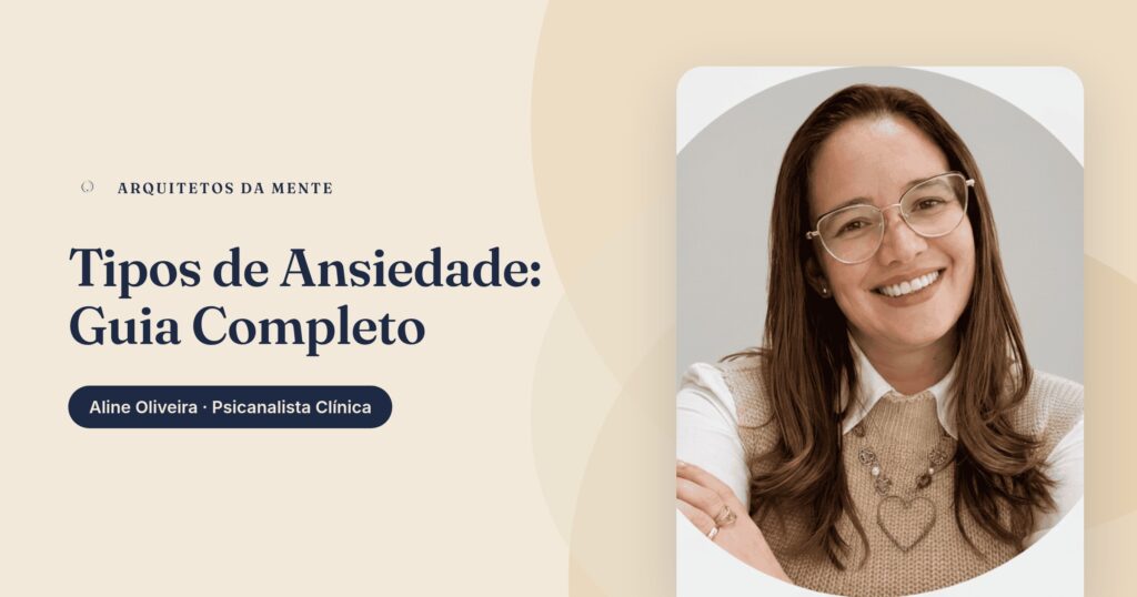 Ilustração dos diferentes tipos de ansiedade representados visualmente