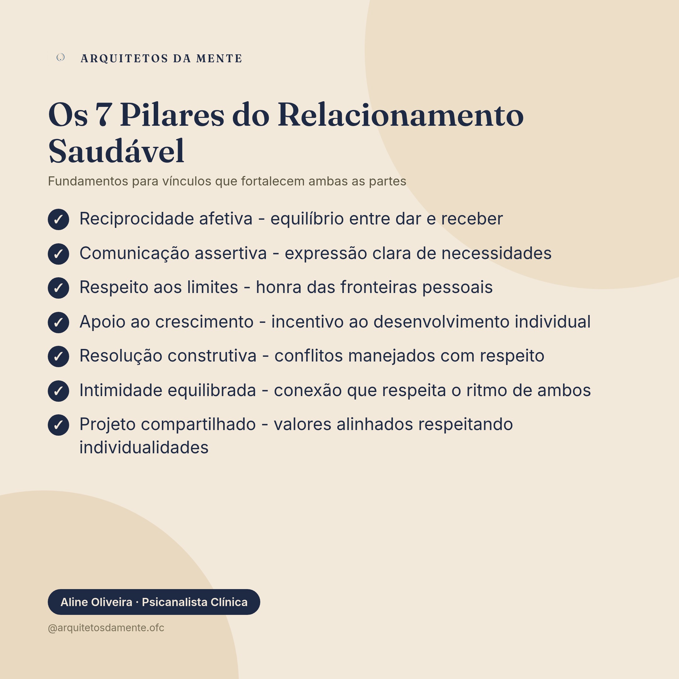 Infográfico sobre como ter um relacionamento saudável — Os 7 pilares fundamentais para ter um relacionamento saudável e equilibrado