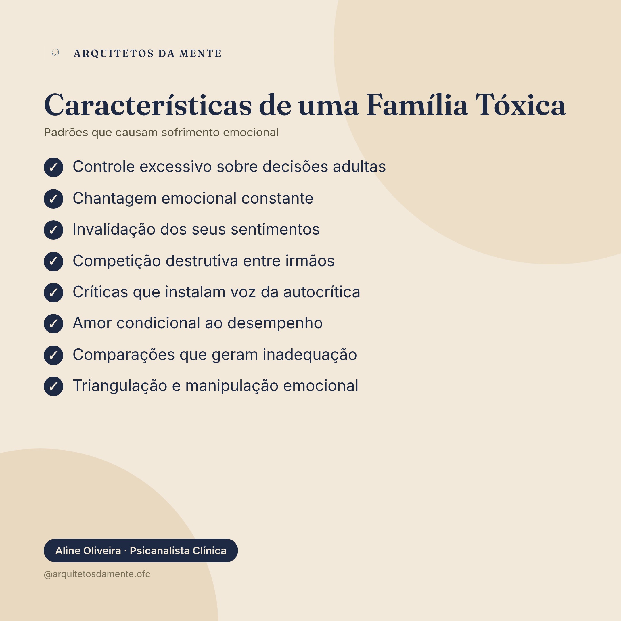 Infográfico mostrando características de família tóxica com padrões de comunicação nocivos
