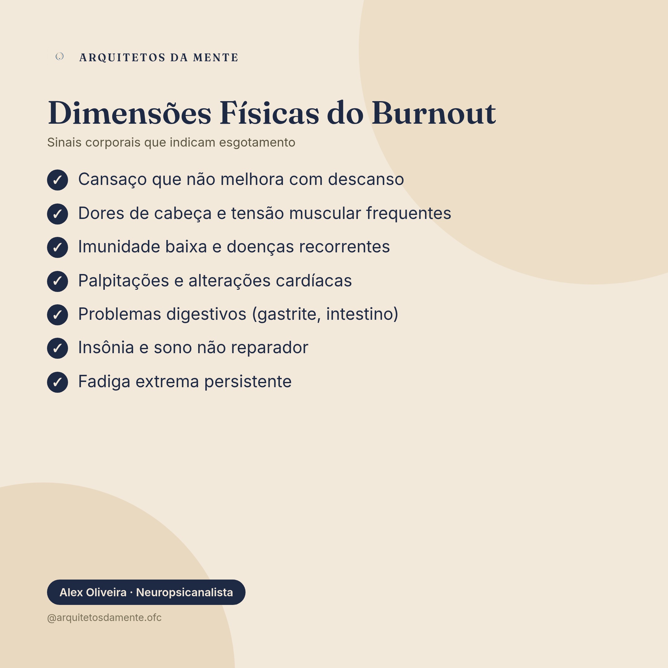 Teste de burnout - dimensões físicas do esgotamento profissional