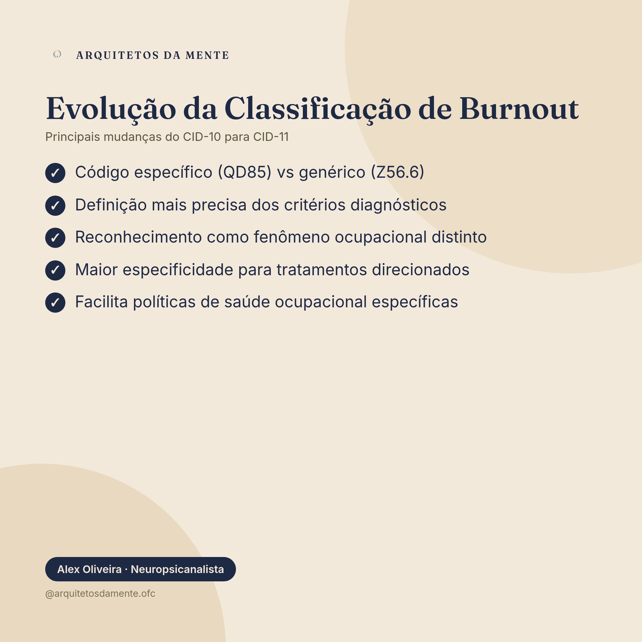 Diferença CID-10 Z56.6 e CID-11 QD85 burnout síndrome esgotamento