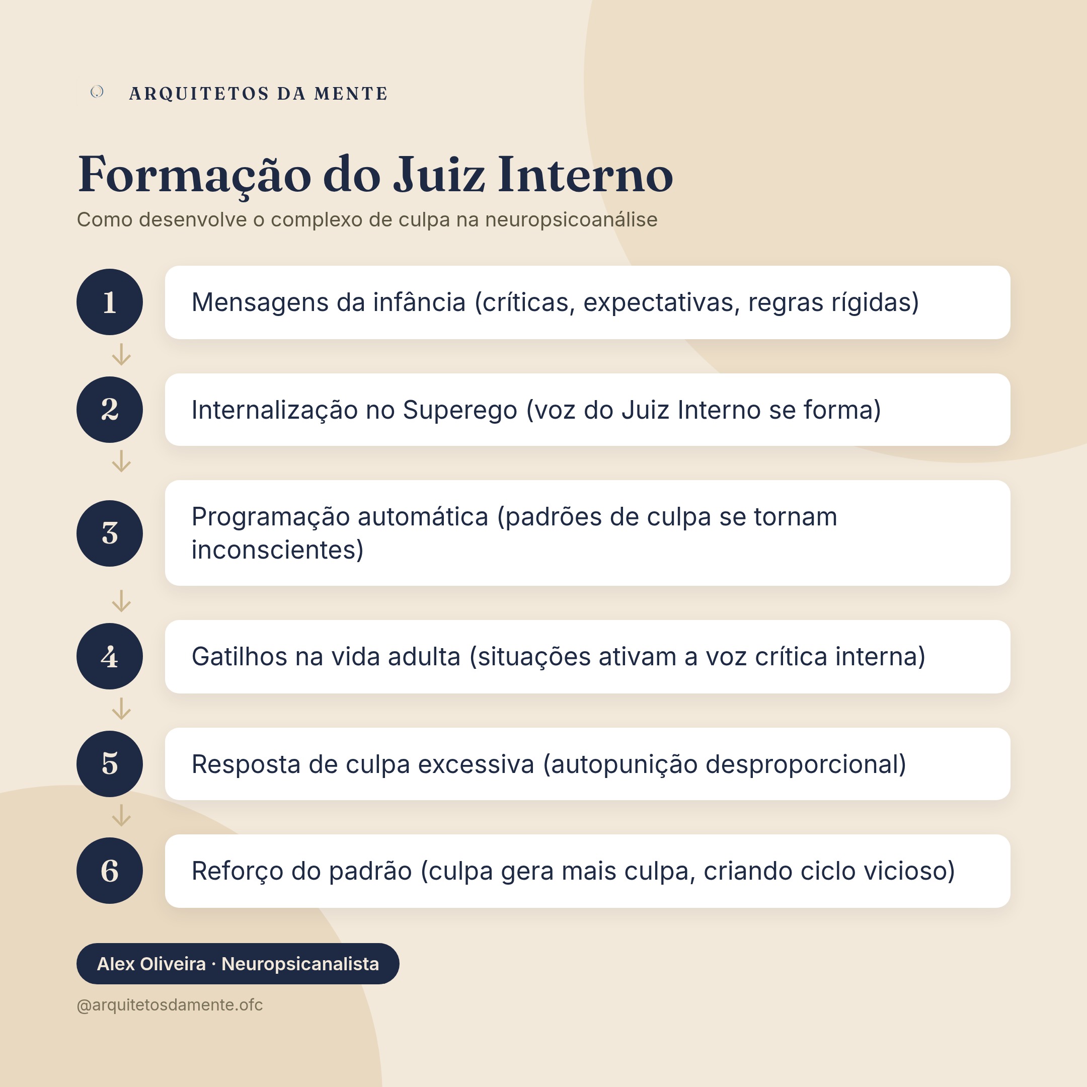 Ciclo neuropsicanalítico do complexo de culpa mostrando formação do Juiz Interno