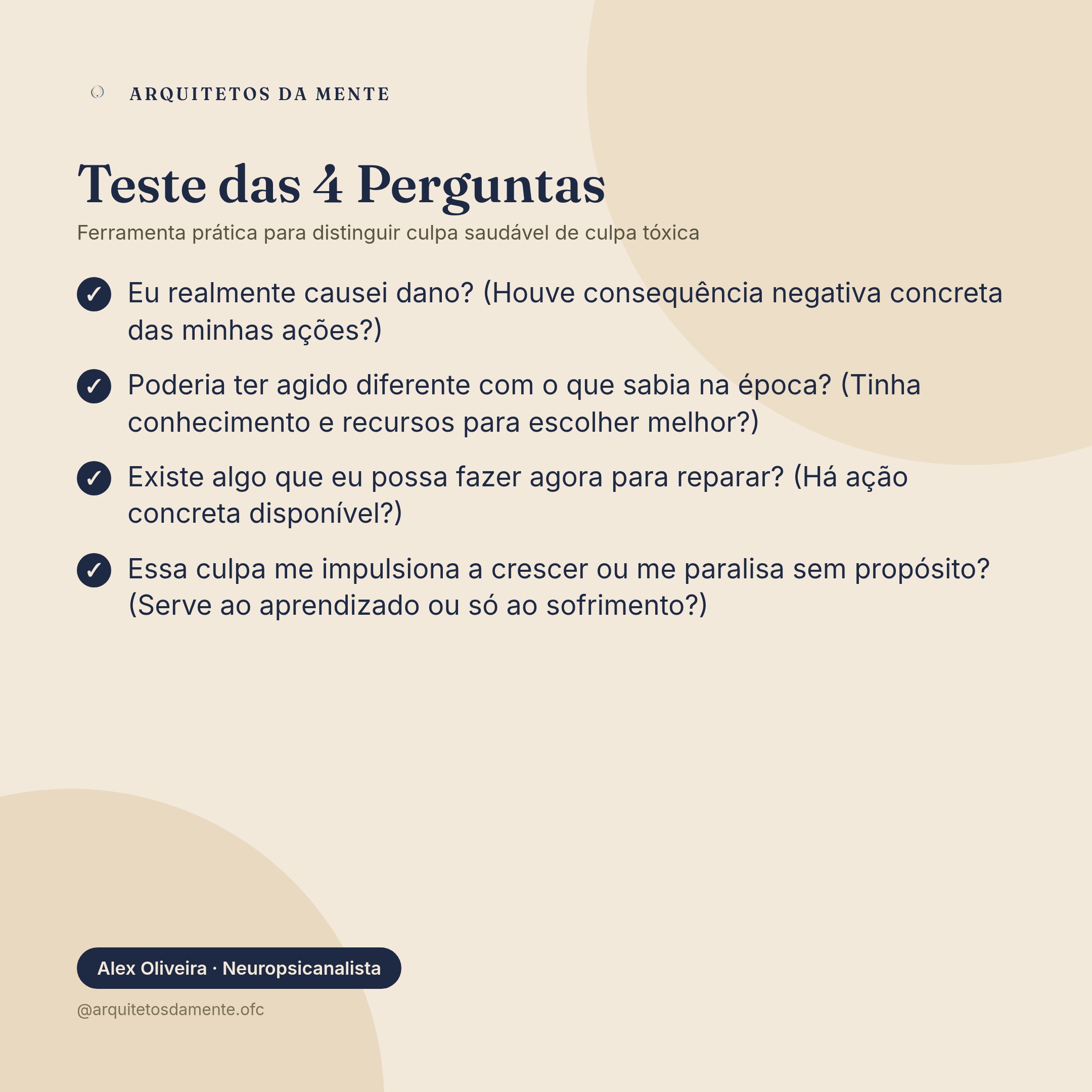 Teste das 4 perguntas para avaliar culpa excessiva