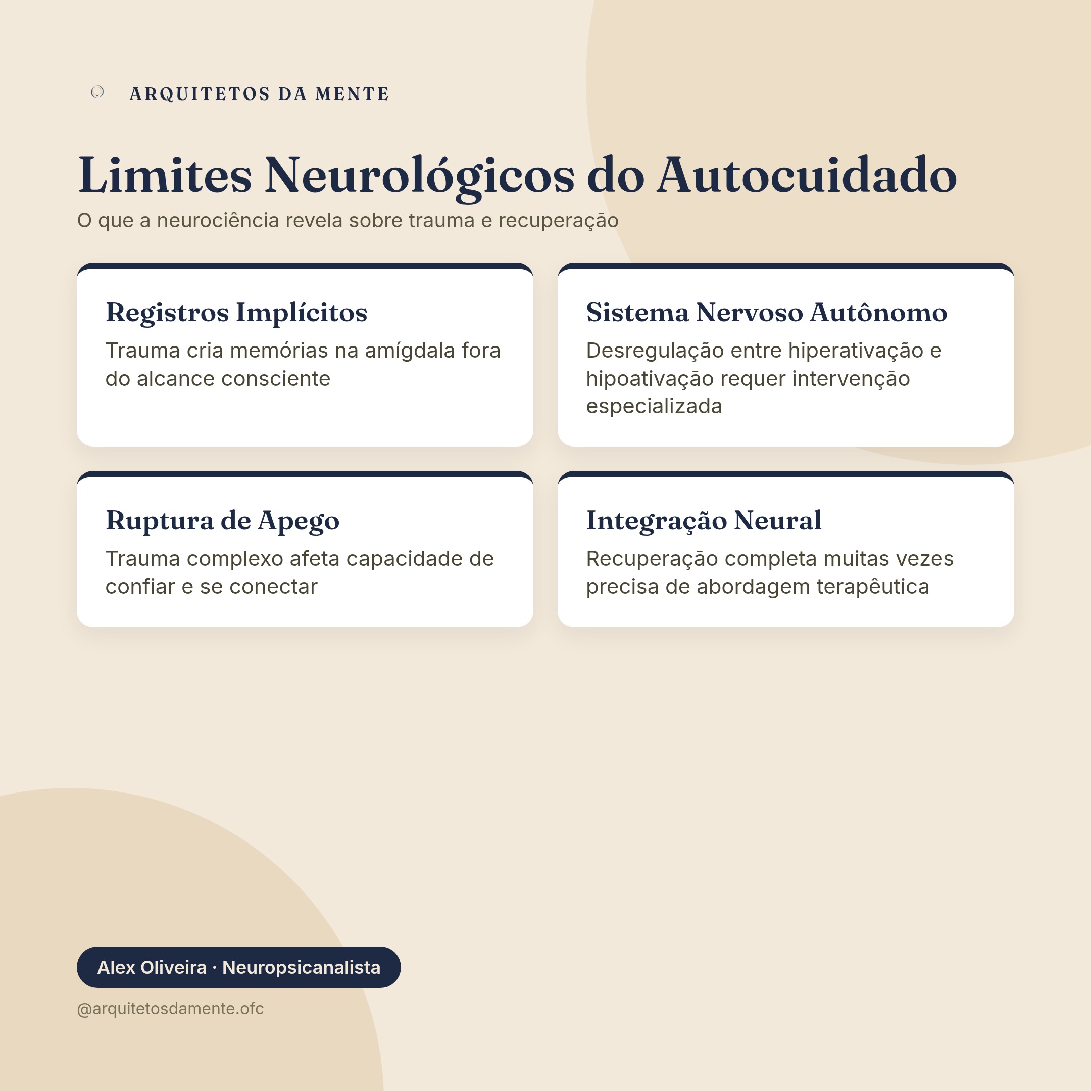 Neurociência do trauma - limites do autocuidado sozinho e quando buscar ajuda profissional